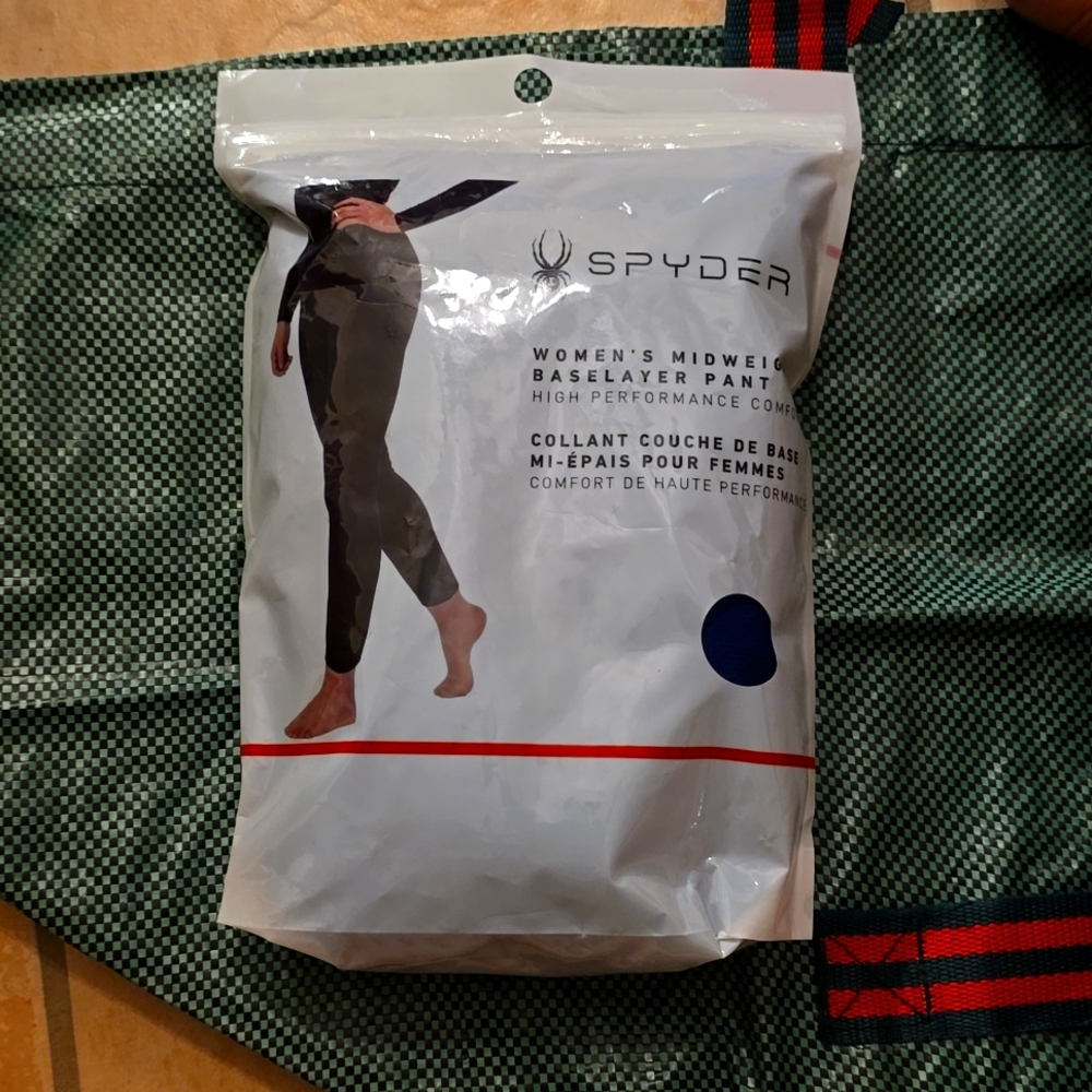 Spyder, baselayer pants,  size XL , Abyss blue in color
